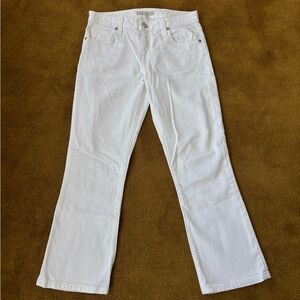 Joie Crop Flare White Jeans